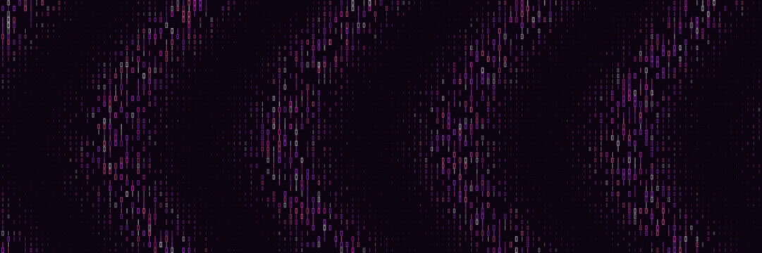Abstract Digital Data Stream Background with Glowing Purple Vertical Lines and Wave Patterns for Technology Concepts