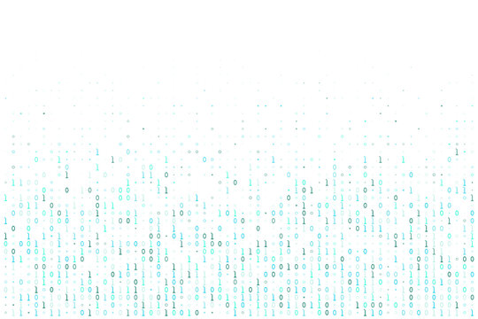 Abstract Binary Code Background with Teal and Blue Digital Data Stream for Technology and Cybersecurity Concepts