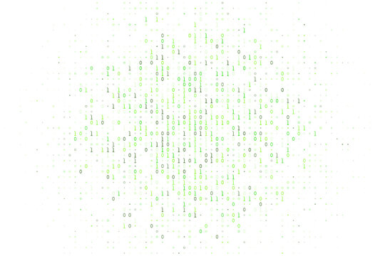 Abstract Binary Code Background with Green Digital Numbers Representing Data Processing and Cyber Security Concepts
