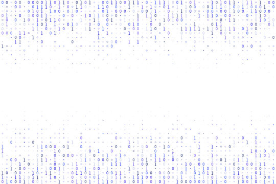 Binary Code Background with Central White Space for Copy Text Digital Data Stream Concept for Technology Design