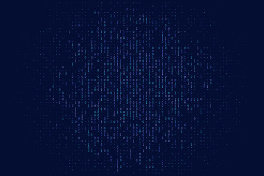 Abstract Binary Code Background with Digital Data Stream for Cybersecurity and Software Development Concepts