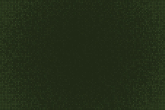 Dark Green Digital Matrix Background with Glowing Dot Grid Pattern for Technology and Data Visualization Concepts