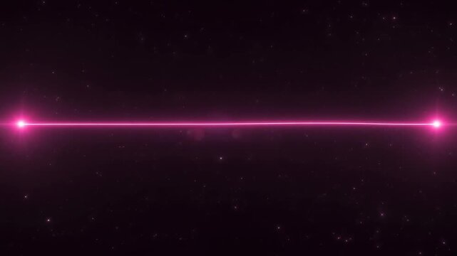 Thin Luminous Pink Thread of Light Connecting Two Glowing Points Across Vast Dark Space with Stars
