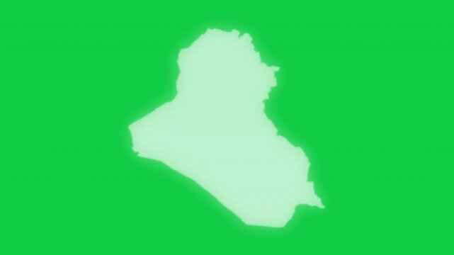 Iraq VHS old screen effect map pop animation green background
