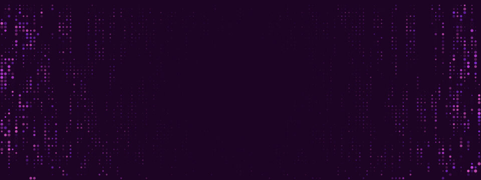 Abstract Digital Background with Purple Pixelated Data Particles for Technology UI and Futuristic Web Design