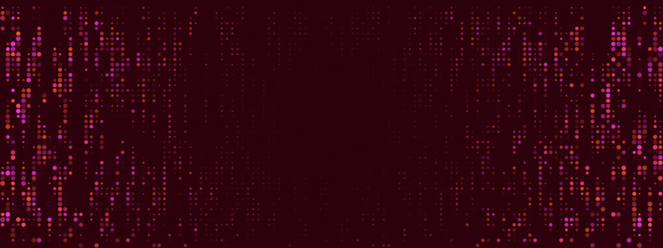 Abstract Digital Data Background with Glowing Pink and Purple Pixel Particles for Technology and Cyber Security Concepts