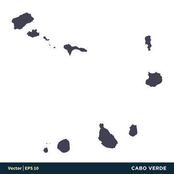 Cabo Verde - Africa Countries Map Icon Vector Logo Template Illustration Design. Vector EPS 10.
