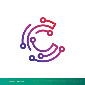Letter C Line Icon Vector Logo Template Illustration Design. Vector EPS 10.