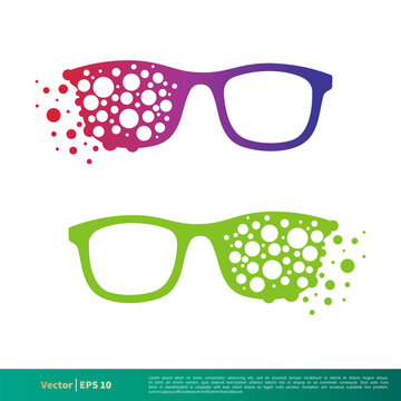 Dot Spread Eyeglass Icon Vector Logo Template Illustration Design. Vector EPS 10.
