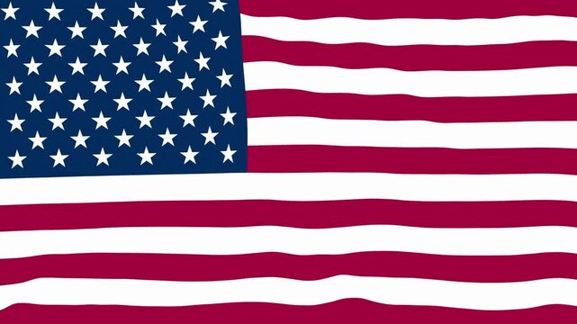 Waving United States National Flag 2D animation loop. Flat Color Flag Animation. Perfect for Education, Sports or Travel Projects.