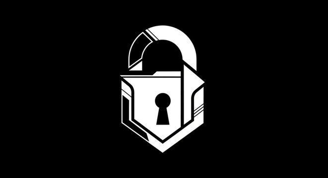 White Unlocked Padlock Icon on Black Background. Digital Security, Cyber Protection, Privacy, Access, and Freedom Symbol.