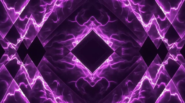 Abstract Purple Energy Flowing Diamond Shapes Motion Background.