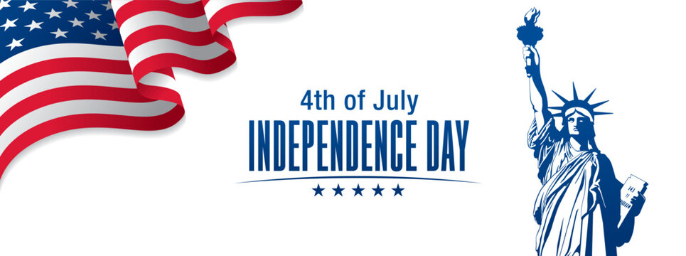 fourth of july independence day banner template design