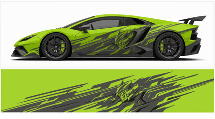 Lime Green Sports Car Side View. © IP STOCK