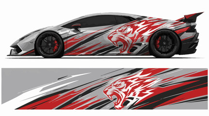 Red and silver sports car design. © IP STOCK