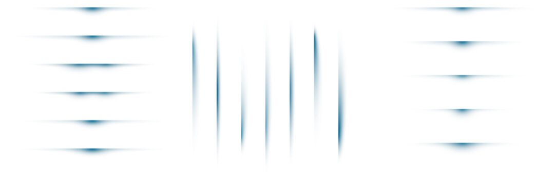 Soft Blue Linear Shadow Elements for UI Design and Web Layouts, Minimalist Graphic Dividers and Separators