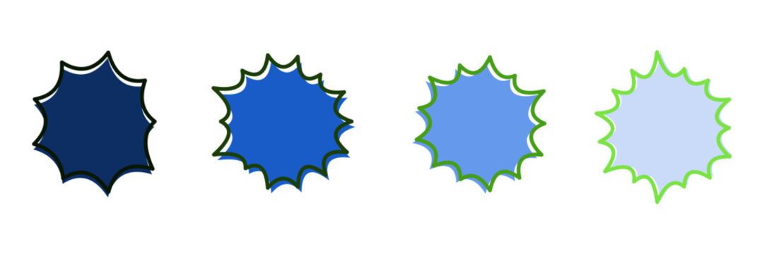 Set of Four Gradient Starburst Graphic Elements for Sale Tags and Promotional Banners