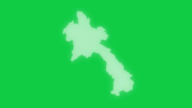 Laos VHS old screen effect map pop animation green background