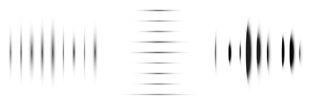 Abstract Graphic Elements Set Featuring Vertical Gradient Lines and Horizontal Parallel Stripes for Modern Design Projects