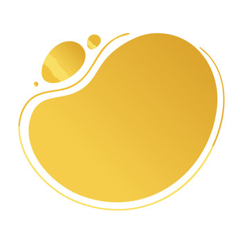 Abstract golden fluid shape with copy space