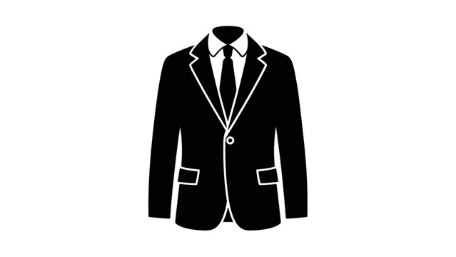 Professional Black Business Suit and Necktie Icon