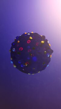 A 3D Cinematic Simulation of Polio Virus Particles - Vertical