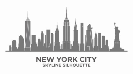 Obraz premium New York City Skyline Flat Vector Illustration Graphic For Commercial Use