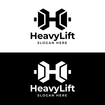 Modern Dumbbell Letter H Logo Design