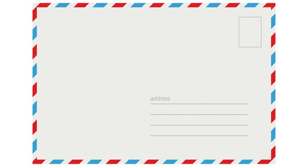 Obraz premium Airmail envelope template with postal border vector illustration