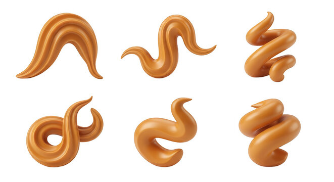swirls of brown frosting against a plain white background dessert design and food photography