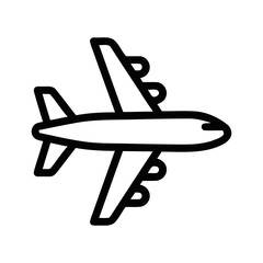 Black Outline Handdrawn Airplane Shape Icon for Travel and Transportation © Namu Icons