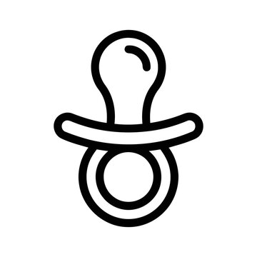 Simple Outline Icon of a Baby Pacifier Teether Soother for Infants