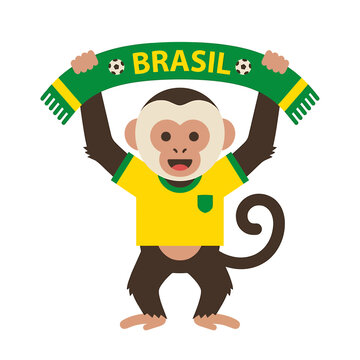 Monkey Fan Cheering Brazil