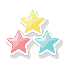 Obraz premium Three colorful stars illustration