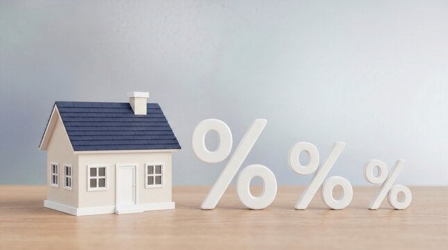 Home Loan Interest Rate, Mortgage and Property Financing Concept