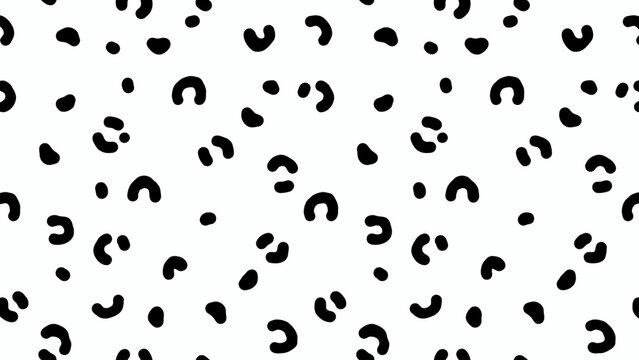 Black and white leopard print pattern with abstract animal spots