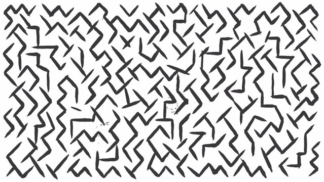 Abstract maze geometric pattern with black lines on white background