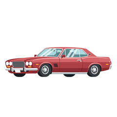 Fototapeta premium Classic Red Vintage Car Isolated on White Backdrop