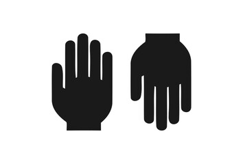Obraz premium Black hand silhouettes pointing up and down vector icons isolated on white background.