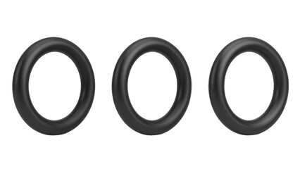 Fototapeta premium Three black rubber rings
