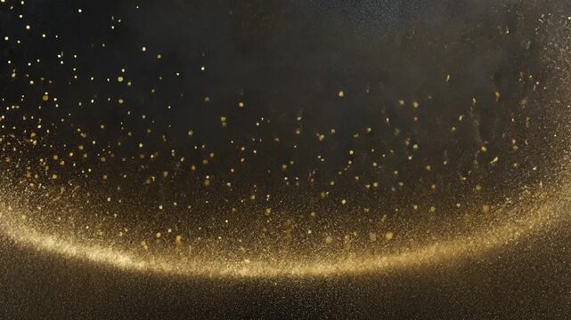 Elegant black background with shimmering gold glitter texture design