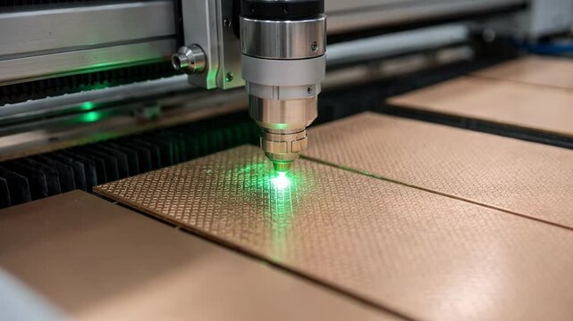 Laser equipment applies matte field patterns on copper sheets refining surface finish to boost adhesion and performance in manufacturing processes