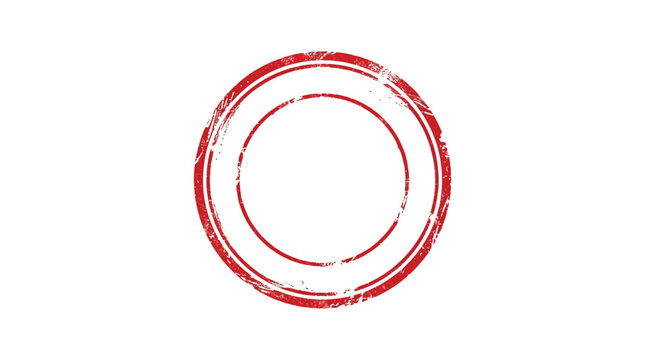 A distressed red circular stamp vector illustration featuring a textured empty border for official documents