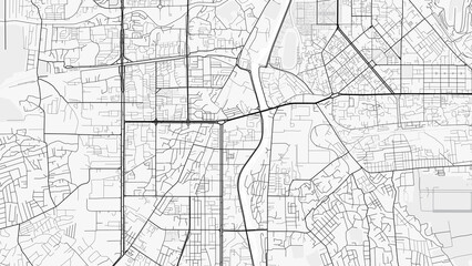 Fototapeta premium Dushanbe City Map. Minimalist black and white line art poster for printing, wallpaper, wall art, and map resources for home and office decor