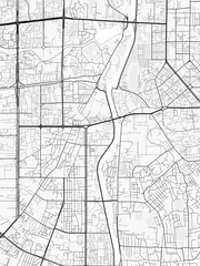 Fototapeta premium Dushanbe City Map. Minimalist black and white line art poster for printing, wallpaper, wall art, and map resources for home and office decor