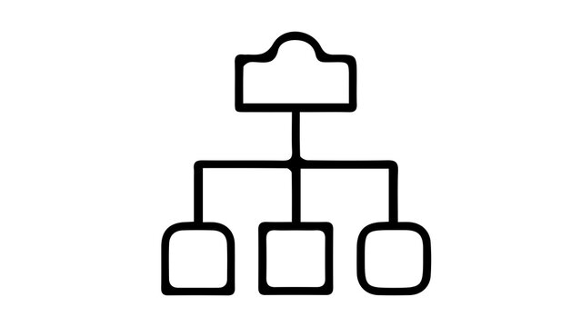 Minimalist Organizational Chart Icon for Hierarchical Structure Design