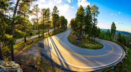 Obraz premium Peter Norbeck Scenic Byway Road Curve