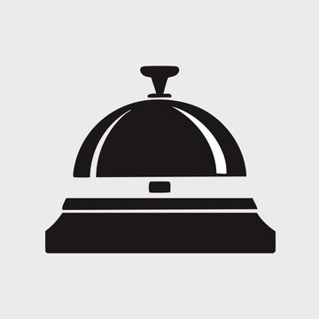 Hotel reception bell icon service desk bell for guest check in reception check-in