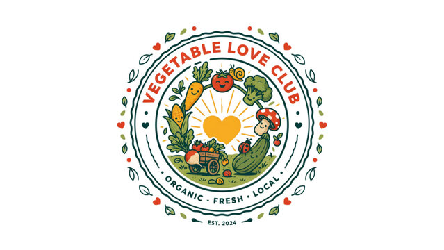 Colorful circular badge with abstract design and usda organic logo in the center Vector