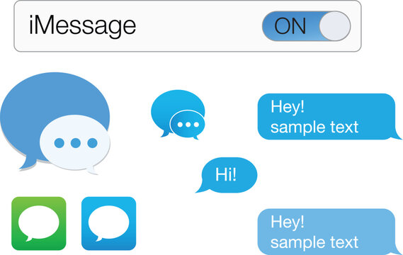 I message interface with speech bubbles and cloud showing conversation sample imessage blue speech bubbles